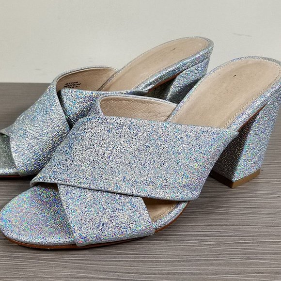 Shellys London Dani Silver & Multi Metallic Crossover Mule, Womens Size 9 / 40 - Picture 1 of 10